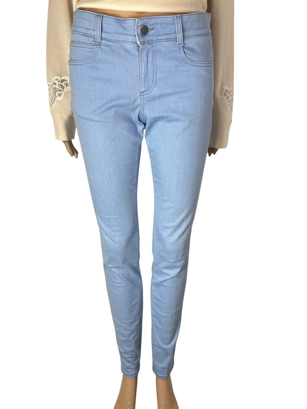 Stella McCartney Baby Blue Women's Stretch Skinny Denim Designer Pants Jeans